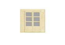 Nubuiten | Inbouwwand 2300 mm + dubbele deur (mat glas)