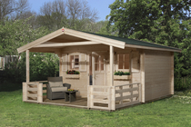 WEKA | Tuinhuis 135 | 380 x 300 cm + afdak en terras 200 cm