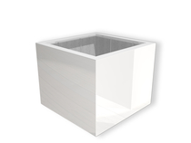 Polyester hoogglans bloembak Buxus | 100 x 100 x 80 cm | Zuiverwit