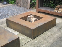 BURNI | Vuurtafel met grill 120 x 120 x 28 cm