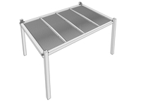 Gardival | Luna basis met dakpanelen, rondom open | 300x300 cm
