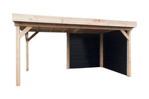 CarpGarant | Achterwand Vuren Zweeds Rabat Zwart | 300 x 300 cm