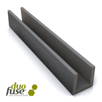 Duofuse | Klein U-profiel 2,7 x 3,5 | 182 cm | Graphite Black