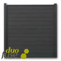 Duofuse | Tand- en groefscherm | 180 x 195cm | Graphite Black