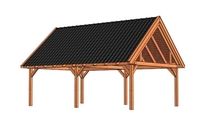 Trendhout | Zadeldakschuur XXL 7700 mm | Combinatie 1
