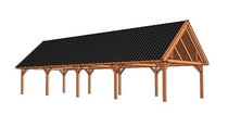 Trendhout | Zadeldakschuur XXL 14800 mm | Combinatie 1