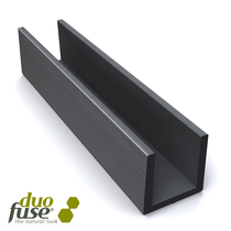 Duofuse | U-profiel voor lamellenafsluiting | 202 cm | Graphite Black