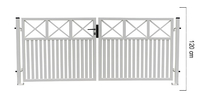Giardino | Capri | dubbele poort | 300x120cm | RAL9010
