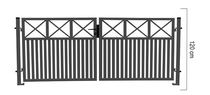 Giardino | Capri | dubbele poort | 300x120cm | RAL7016