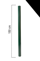 Giardino | Vierkante paal | 60x60mm | 150cm | RAL9005 Zwart