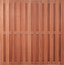 Hardhouten plankenscherm Keruing | 23-planks | 10 mm fijne ribbel