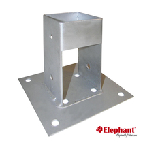 Elephant | Paalhouder met voet 70x70 mm | Verzinkt