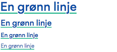 Teksteksempler med grønn linje under