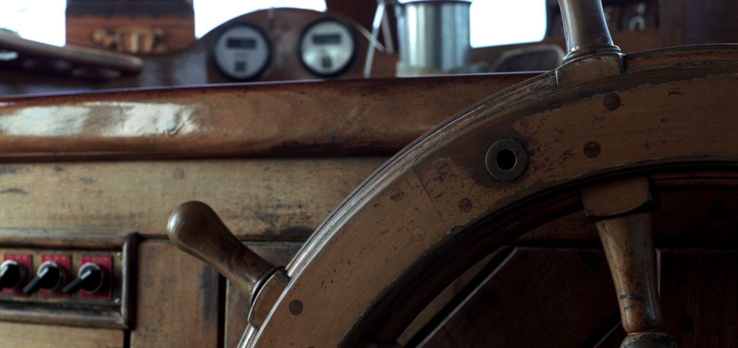 Rara Avis tall ship schooner sailing wheel