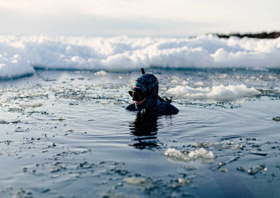 Ice diving, Canada, free diving, Geoff Coombs