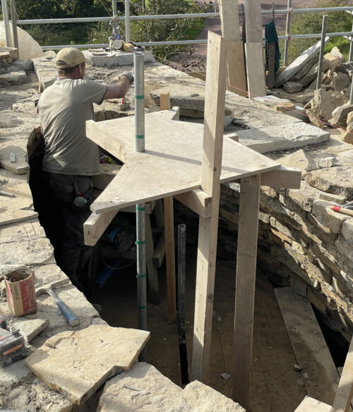 Stone Vessel: Corbelling template jig