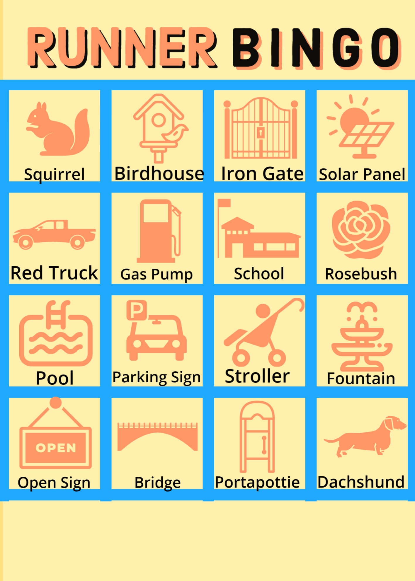 Scott's Runner Bingo