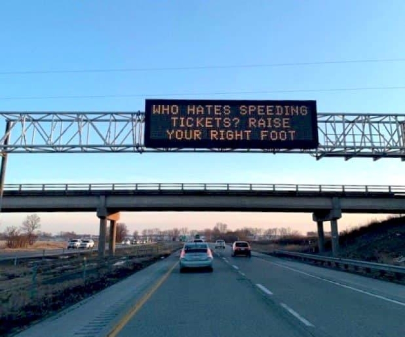 Who hates speeding tickets? Raise your right foot