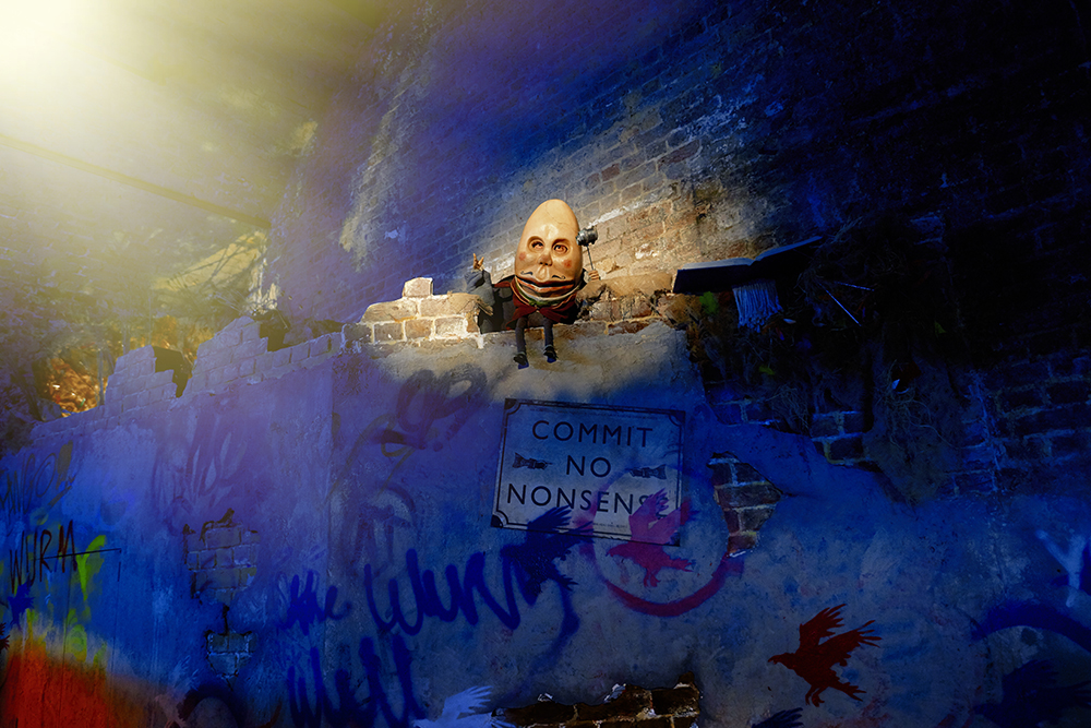 ALICE'S ADVENTURES UNDERGROUND. Dan Gingell (Humpty Dumpty). Photo by Jason Joyce