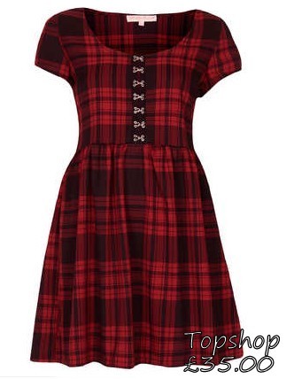 Topshop tartan smock dress