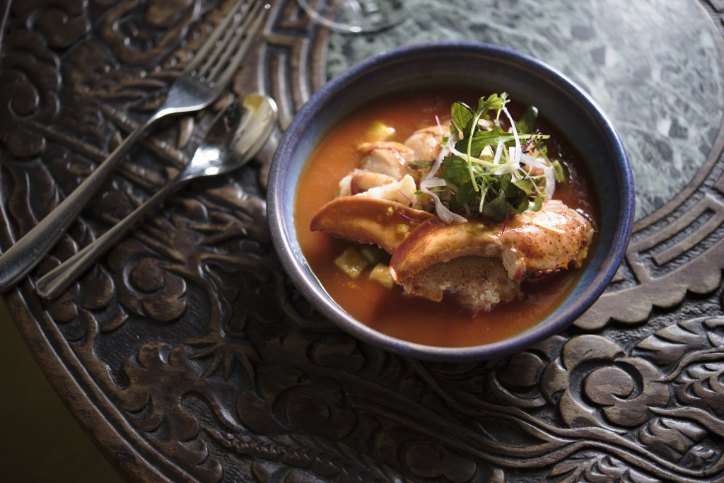 Lobster Ceviche, Gazpacho, Aji Limo