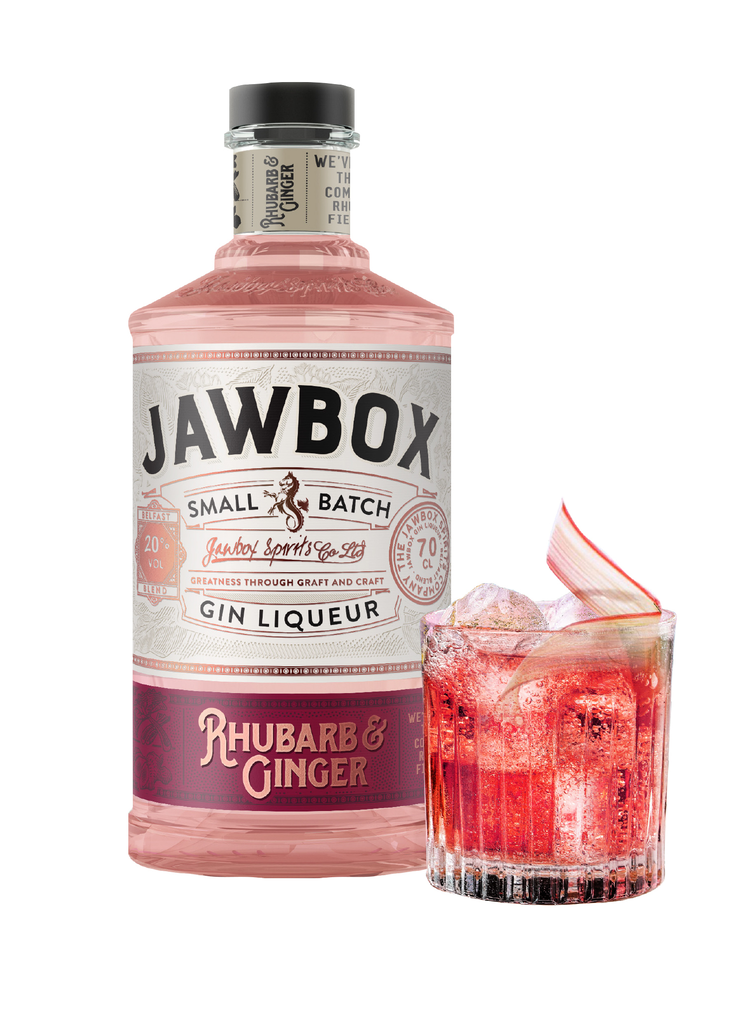 Jawbox Rhubarb and Ginger Gin Liqueur ONIN London