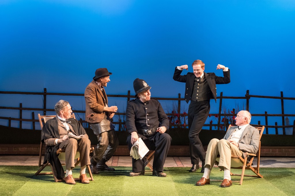 Steven Pacey, Nick Haverson, Chris McCalphy, Peter McGovern and John Arthur in RSC & Chichester Festival Theatre's production of Loves Labour's Lost. Photo by Manuel Harlan