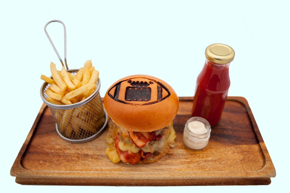 Super Bowl Sunday_Honky Tonk's Domo Linebacker Bacon Burger_3 low res