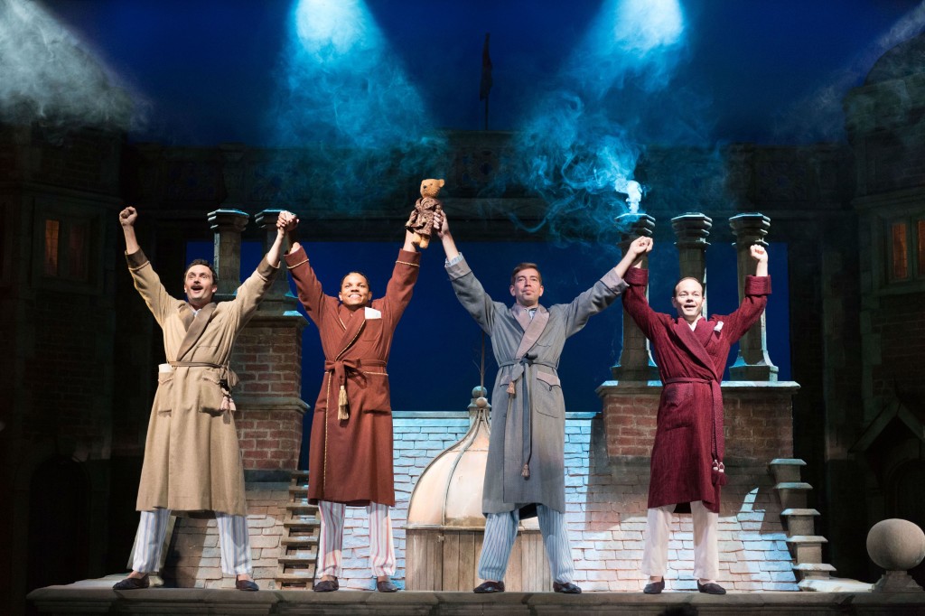 William Belchambers, Tunji Kasim, Edward Bennett and Sam Alexander in RSC & Chichester Festival Theatre's production of Loves Labour's Lost. Photo by Manuel Harlan