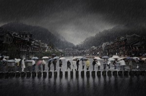 Rain in an Ancient Town