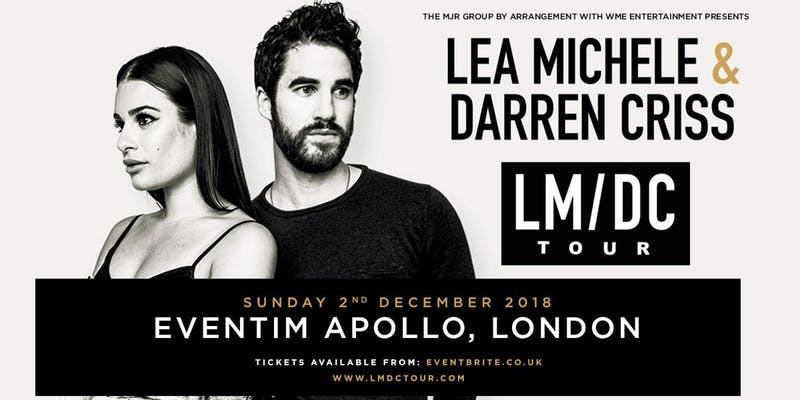lea michele darren criss lm dc tour onin london onin london
