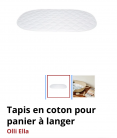 Tapis coton pour panier à langer