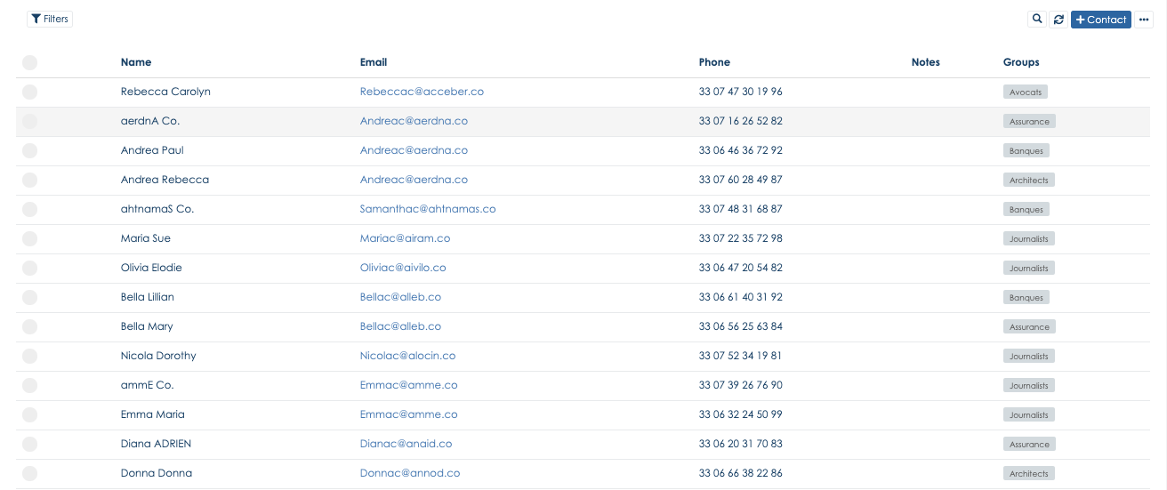 Exportation des données