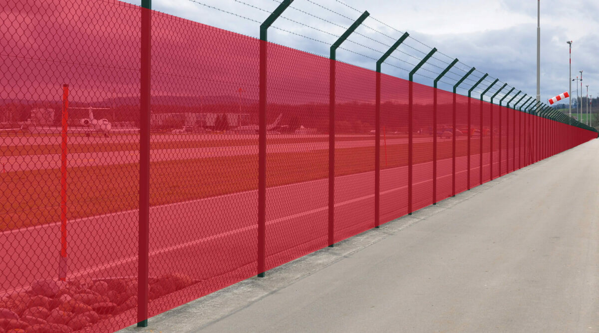 Airport security perimeter fence