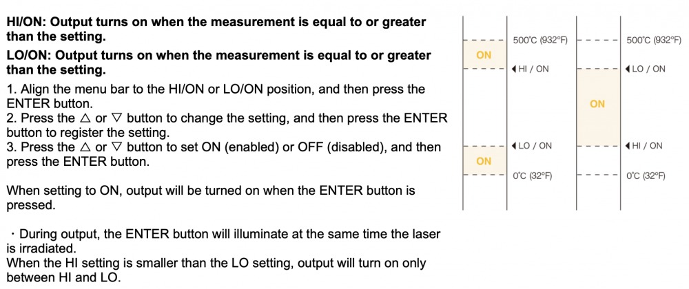 BA Series Specifications Output settings BA 30 TC BA 06 TC only