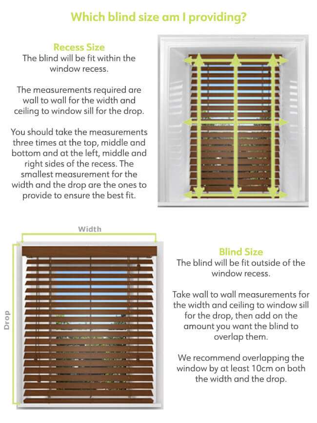 measurement is for wood venetian blinds