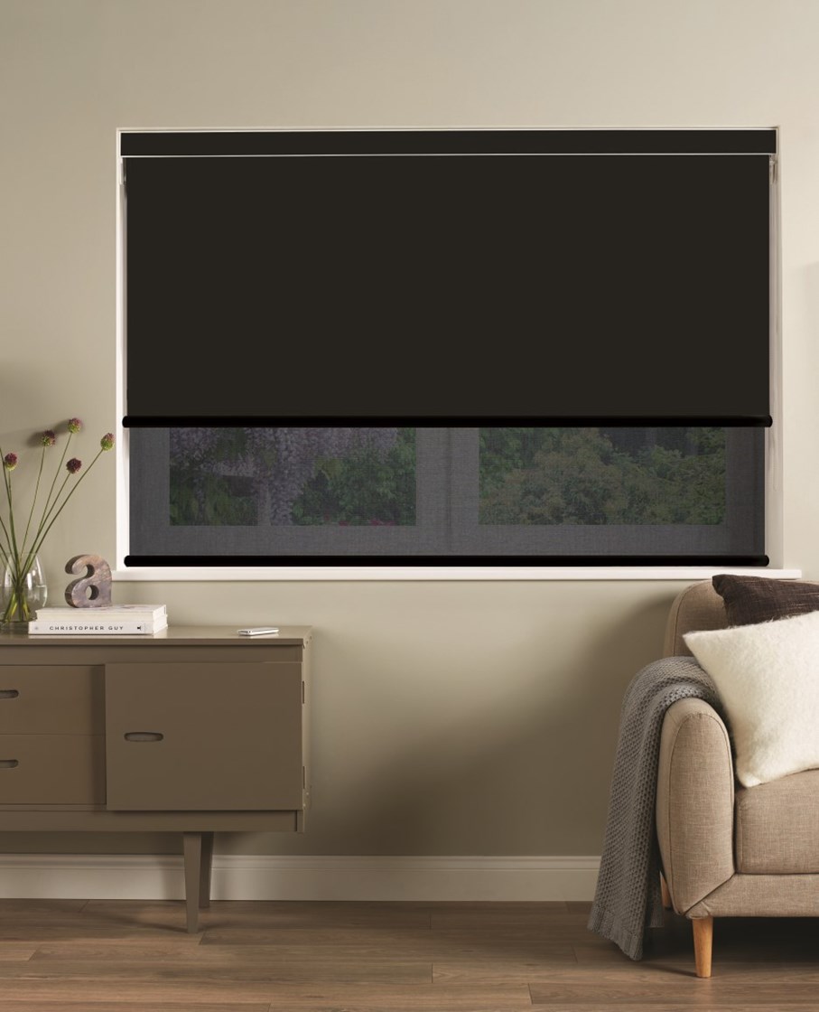 Black Luxury Double Roller Blind