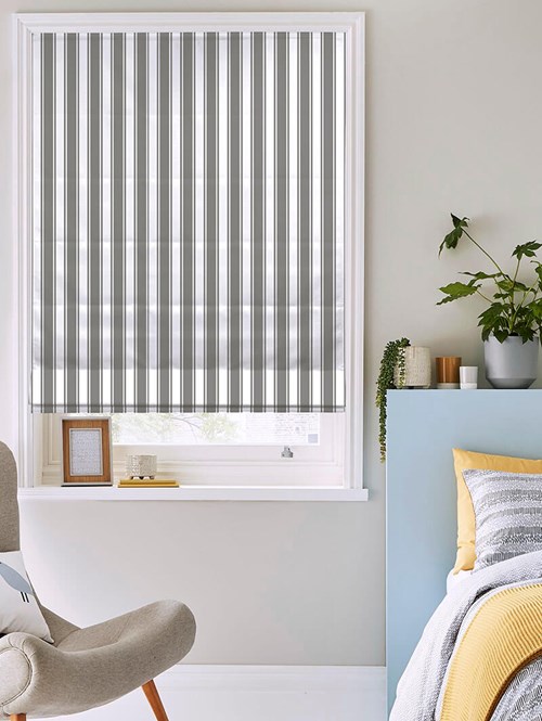 pics Ticking Stripe Roman Shade ticking stripe grey roman blind