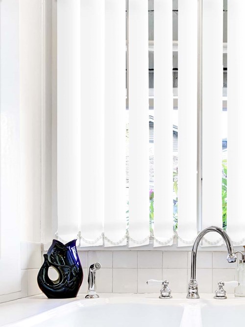 White Plain Waterproof 89mm Vertical Blind Replacement Slats