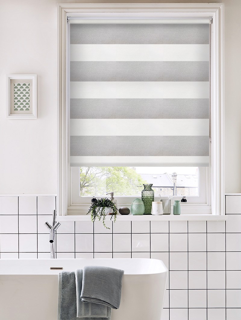 Portsmouth Stripe Grey Dim Out Roller Blind