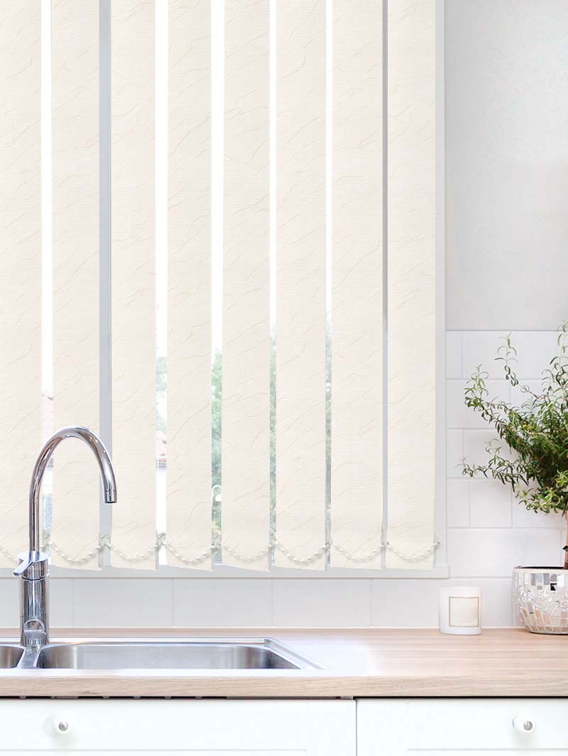 Carrara Ivory Waterproof 89mm Vertical Blind