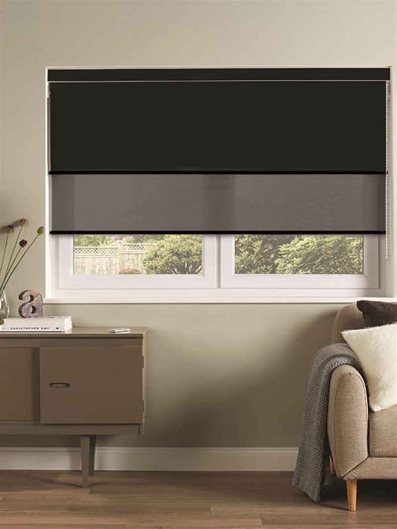 Black Luxury Double Roller Blind