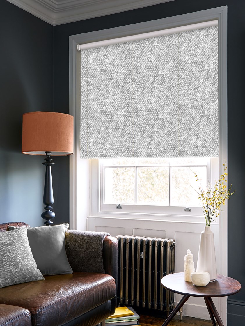 Linear Luxe Charcoal Blackout Electric Roller Blind