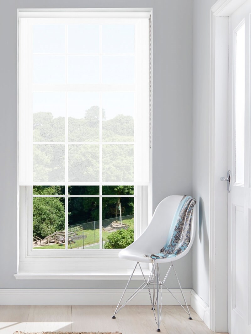 3% Sunscreen Lace White No Drill Roller Blind