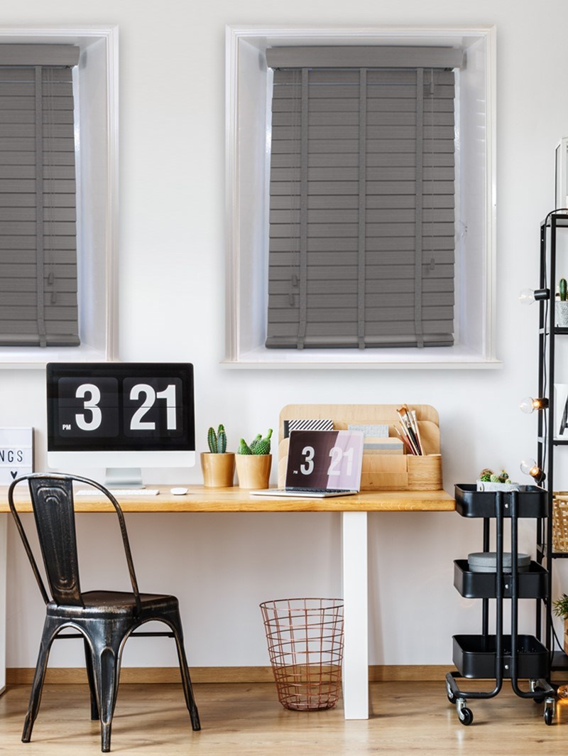 Flint 50mm Faux Wood Blind With Tapes