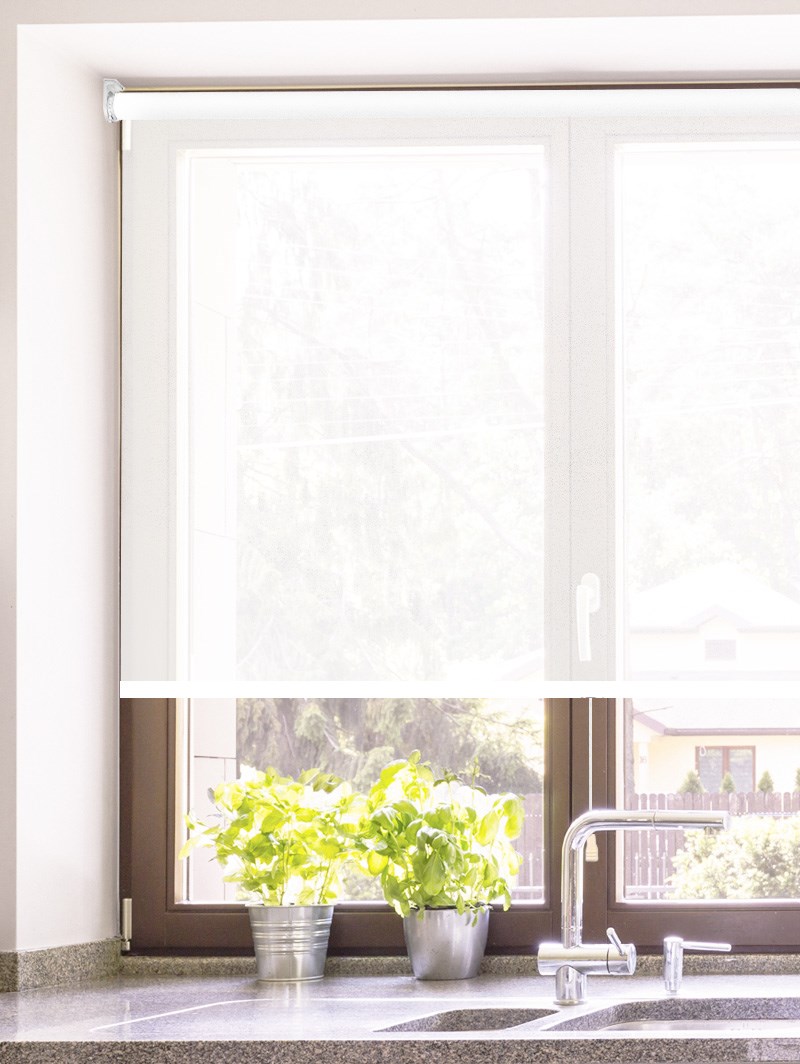 Lace White 3 Sunscreen Cordless Spring Loaded Roller Blind