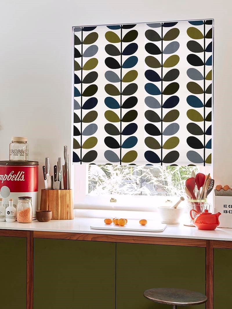 Orla Kiely Multi Stem Moss Soft Fabric Roller Blind