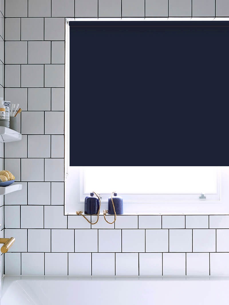 Navy Bathroom Roller Blind
