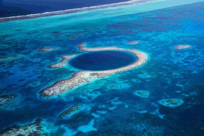 Aerial photo Belize reef