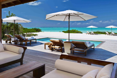 Swimming pool and beach view